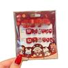 Children's Red Festive New Year Nail Stickers - Self-Adhesive Wearable Nail Art with Cat Design for Girls