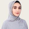 Shiny Full Cover Rhinestone Chiffon Scarf Breathable Soft Prayer Hijab Elegant Solid Color Crinkle Shawl Ethnic Style