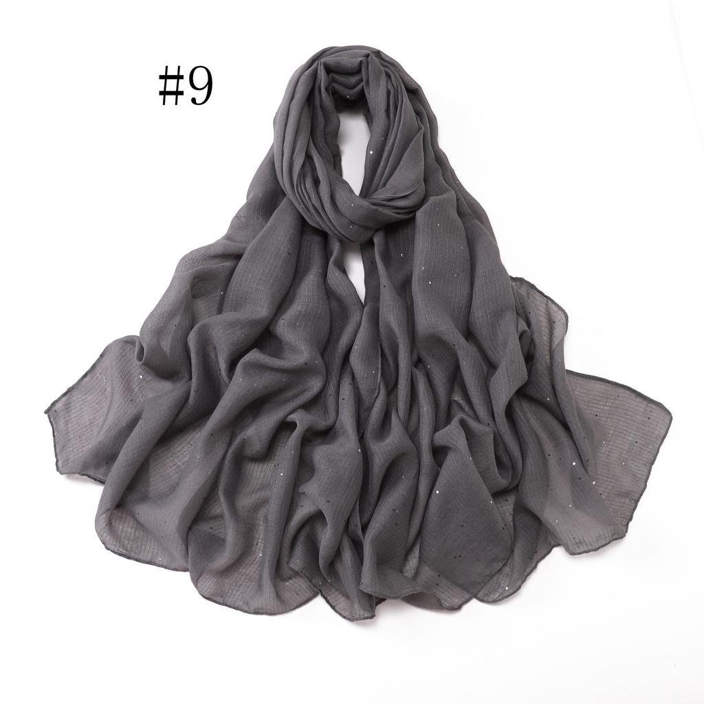 New Shiny Rayon Hijab Scarf For Woman Muslim Hijabs Shawls Cotton Linen Headband Fashion Long Wraps Female Islam Turban Scarves