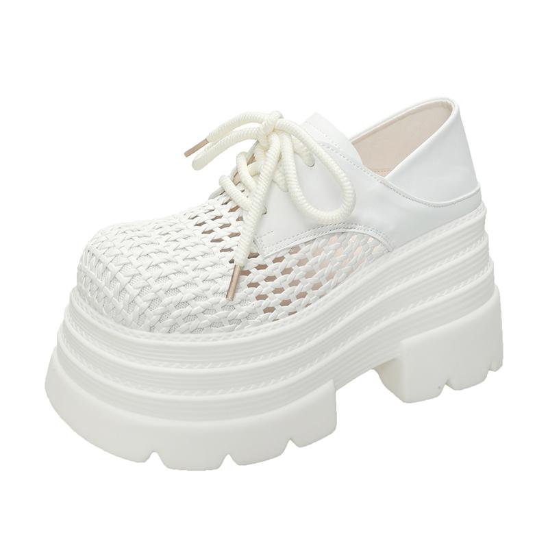 Fashion 10CM Women High Heels New Summer Pumps Females Lace-up Platform Chunky Sneakers Wedge Sandals Slides Shoes Zandalias De Mujer