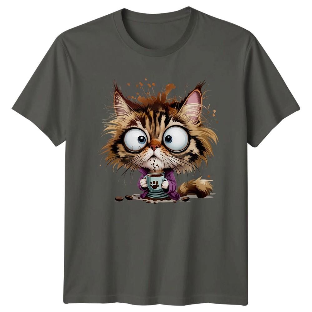 Easily Distracted By Cats And TShirt Kitten Coffee Animal Lovers Birthday S
