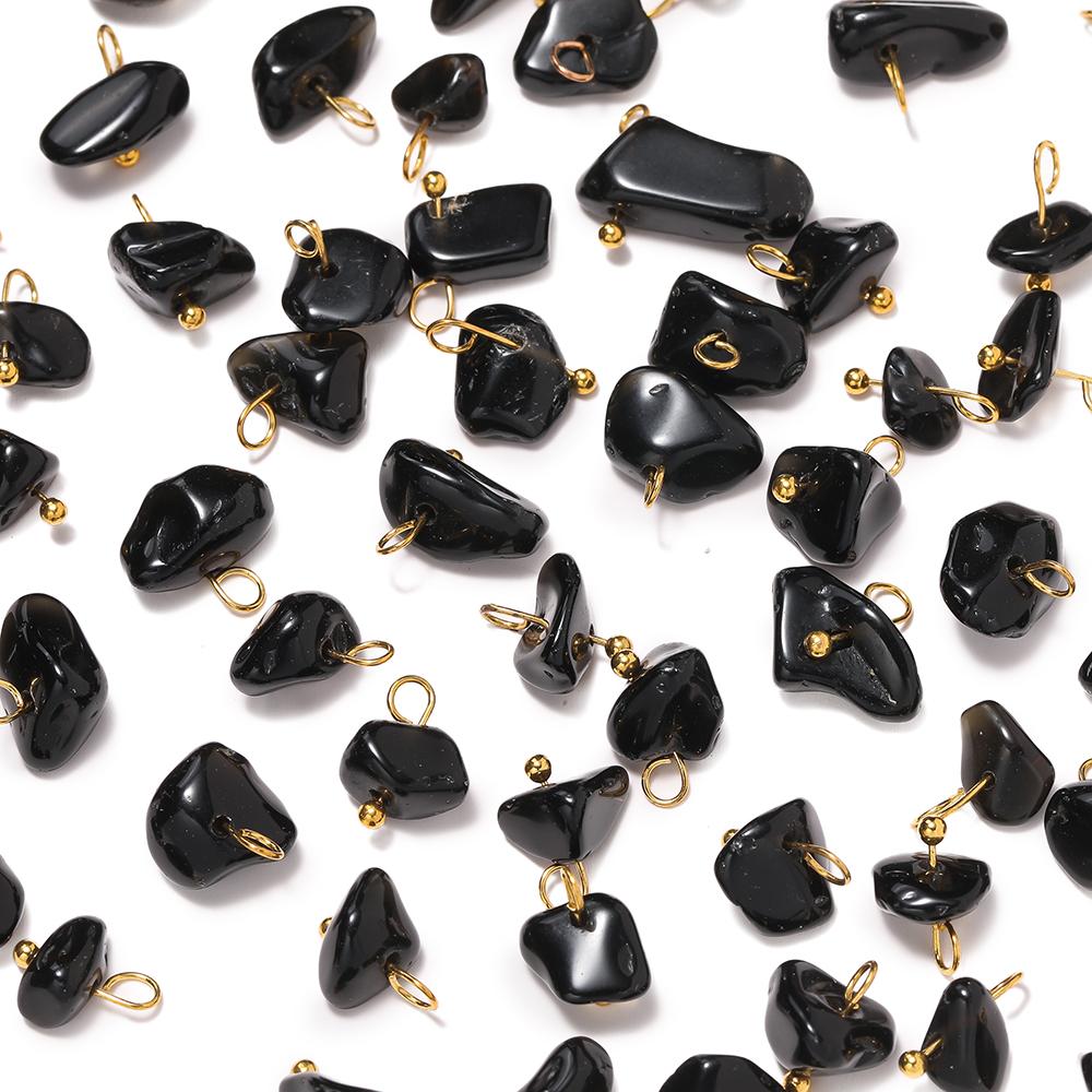 5Pcs Irregular Natural Stone Bead Pendant Multicolor 3-20mm Broken Stone Pendant Nine Needle Pin for Necklace DIY Jewelry Making