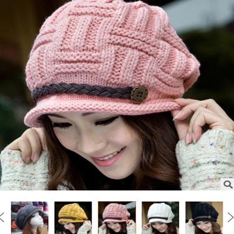 Cap Fashion Kintting Beanie Warm Casual Hats Womens