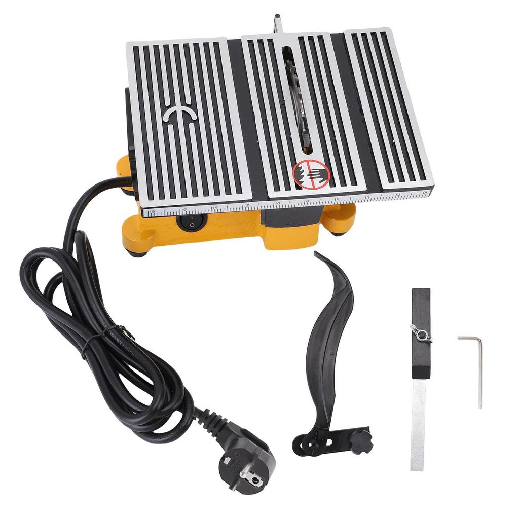Mini Table Saw Portable Miter Table Saw Bench Electric Cutting Machine for DIY Handmade Woodworking Crafts Aluminum