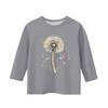 Children's 3/4 Sleeve Round Neck Flowers Print Casual Top