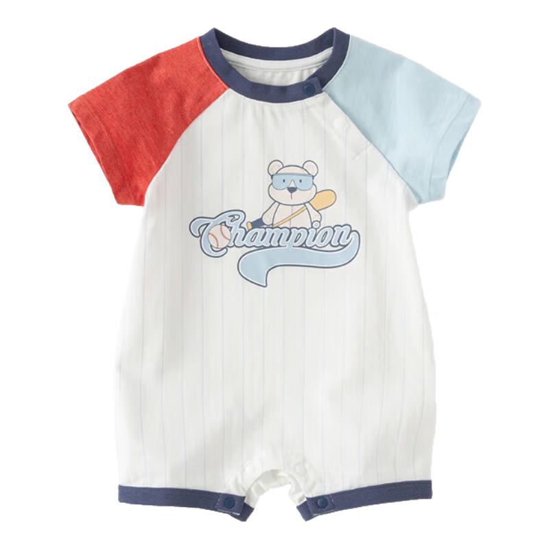 David Bella Baby Boy Striped Cotton Summer Romper