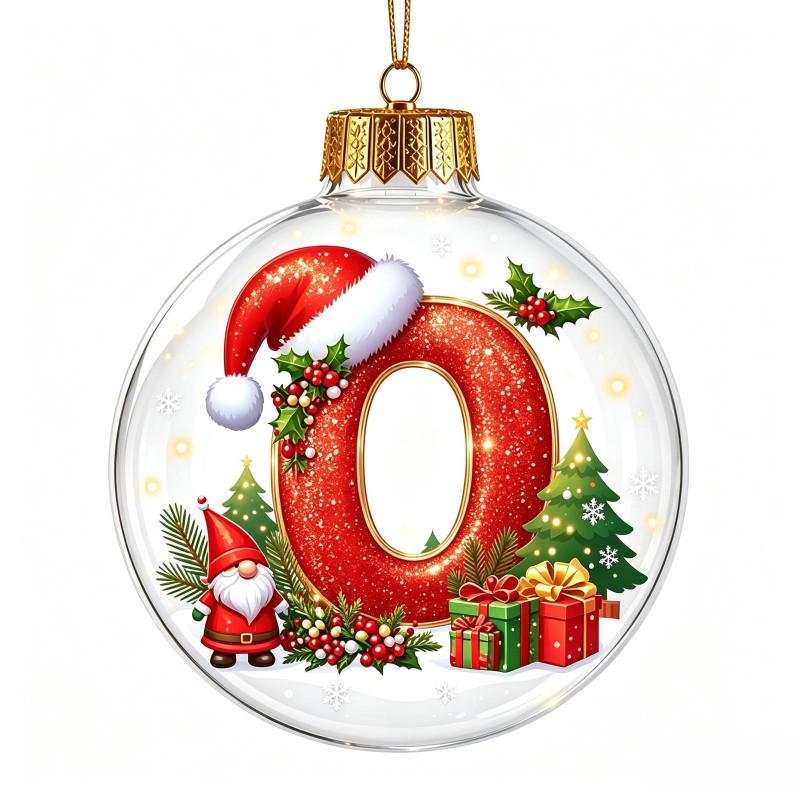 Acrylic 3D Letter Ornament Ball Christmas Tree Decoration Hanging Decor Home Holiday Festive Scene