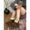 Retro brown thick-soled velvet snow boots women's winter warm outer wear non-slip Birkenstock cotton shoes