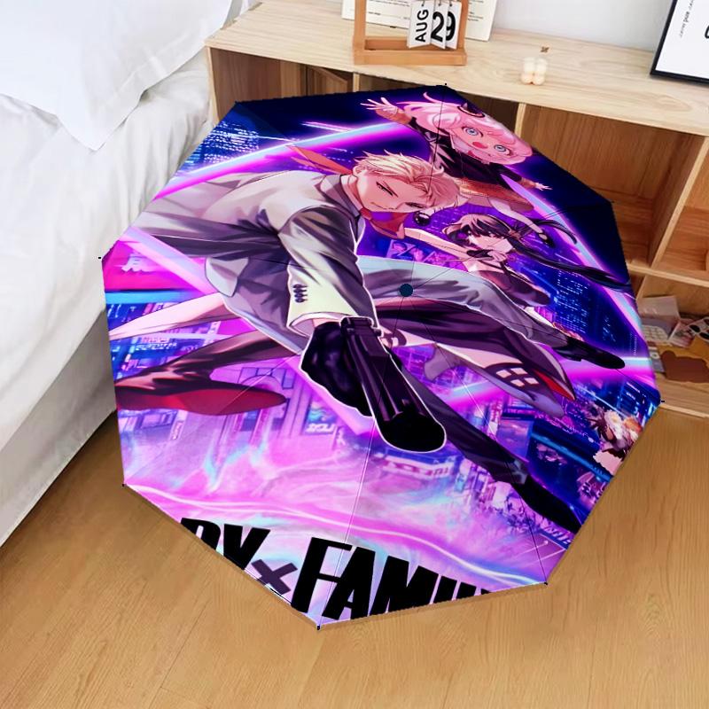 Spy Family Adventure Umbrella Folding Umbrella, Automatic Umbrella 8-Frame for Travel, Camping Use Gift for Halloween Christmas