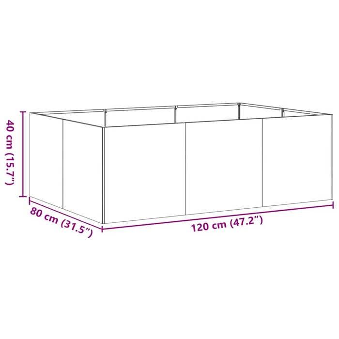 VidaXL Jardinière rouillé 120x80x40 cm acier inoxydable, pot de fleurs, support de plantes, lit surélevé, support de 860751