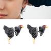 Chicken Earrings Novelty Personalized 3D Chicken Farm Anial Stud Earrings Jewelry for Festival Holiday