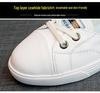 2025 Frühling/Sommer Weißes Echtleder Damen Sneaker mit flachem Ausschnitt - Neuer vielseitiger dünner Stil