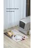 Meow & Cross-Border Stainless Steel Cat Litter Box with Flip Lid, Anti-Splash Design with Raised Edge, and Non-Stick Base.