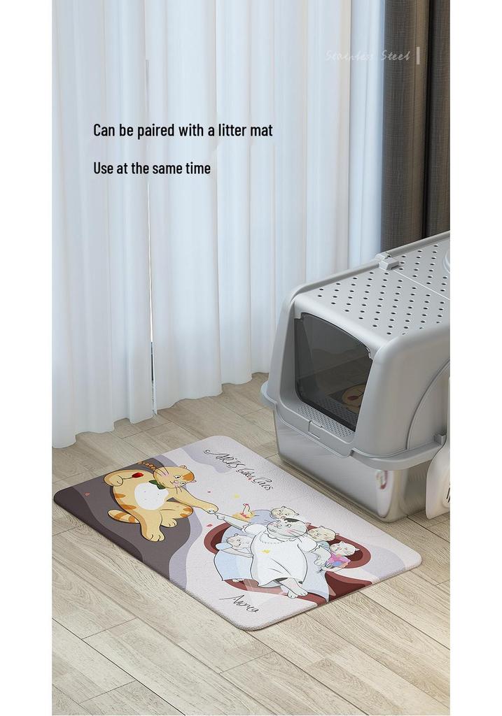 Meow & Cross-Border Stainless Steel Cat Litter Box with Flip Lid, Anti-Splash Design with Raised Edge, and Non-Stick Base.