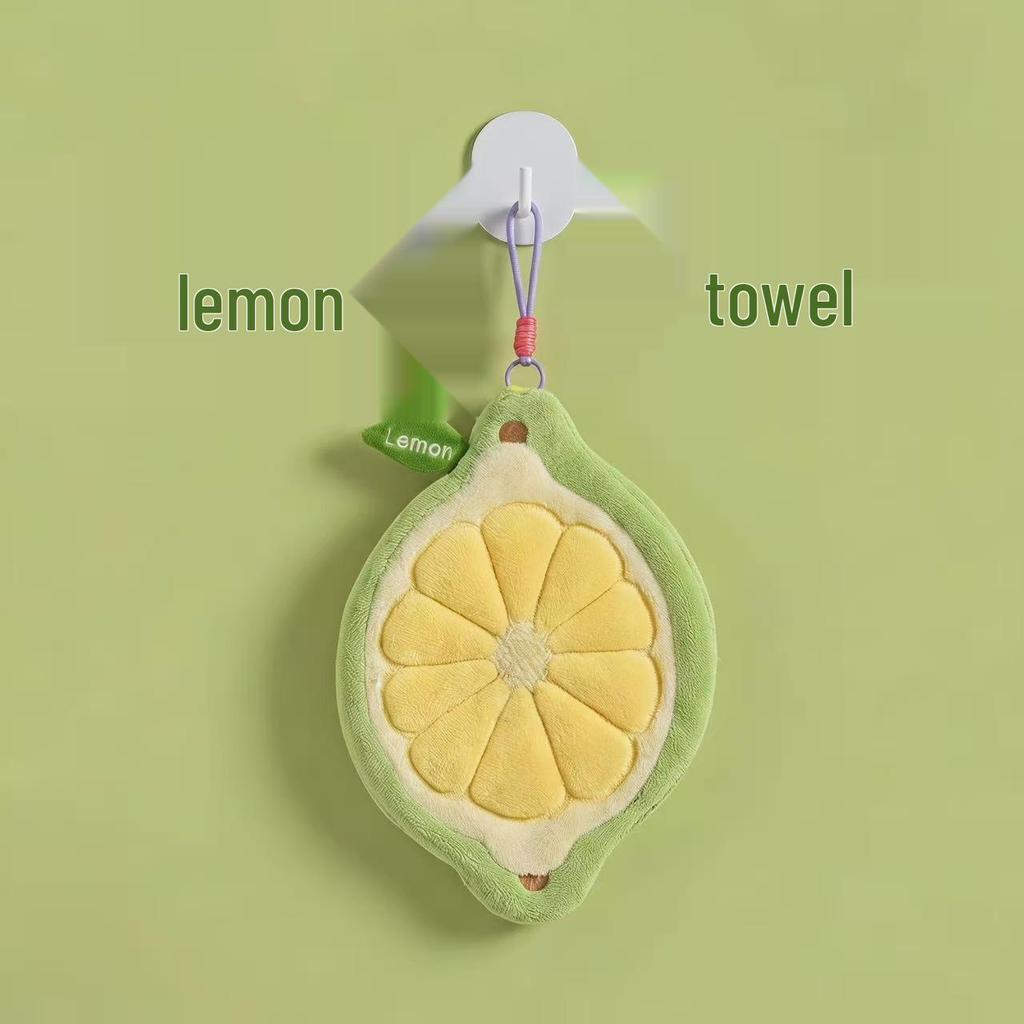 Cartoon Fruit-Shaped Coral Fleece Hand Towel - Absorbent Kitchen & Bathroom Cloth