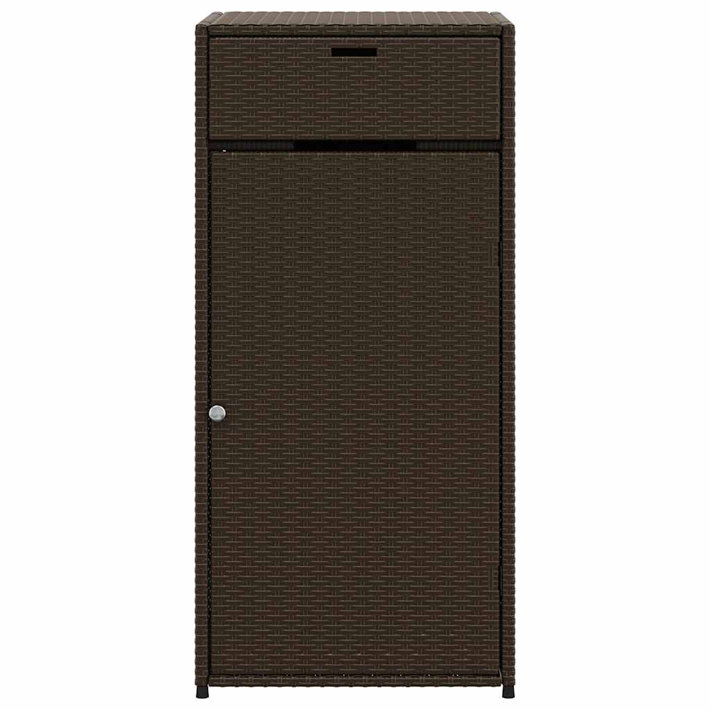 Vidaxl Garden Cabinet, Brown, 55X55X111 Cm, Poly Rattan
