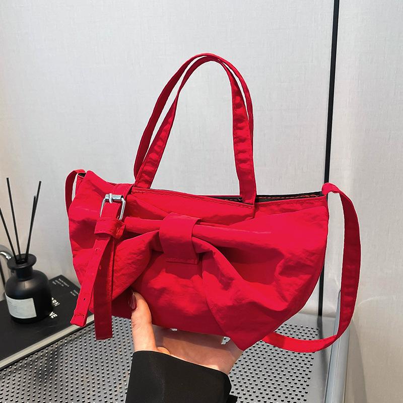 

Летняя Летняя Премиум Чувство Нишевая Сумка Кроссбоди Женская 2025 Новая Сумка Под Мышку Мода Индивидуальность Бант Тканевая Сумка красный