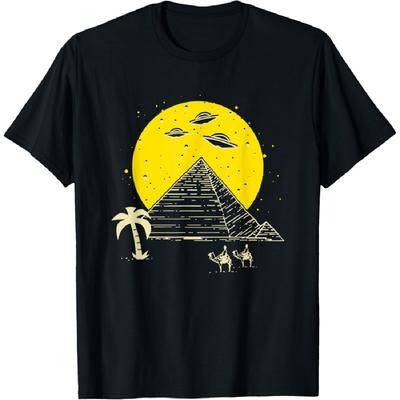 Ancient Astronaut Egyptian Pyramid UFO Conspiracy Theory T-Shirt(1)