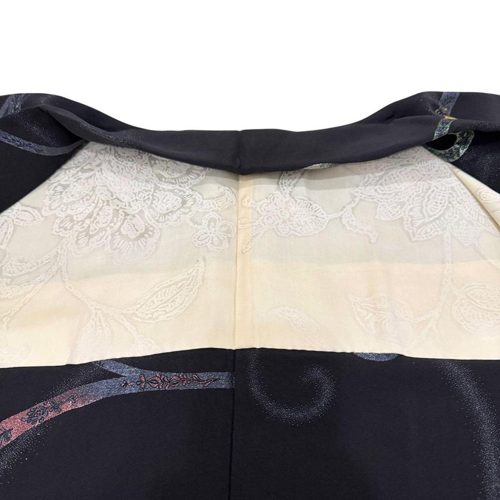 Used Vintage Pure Silk Haori Kimono Coat For Clothes Japanese Modern Antique Kimono Retro Everyday Use Stylish Layering Outerwear Overseas Souvenir