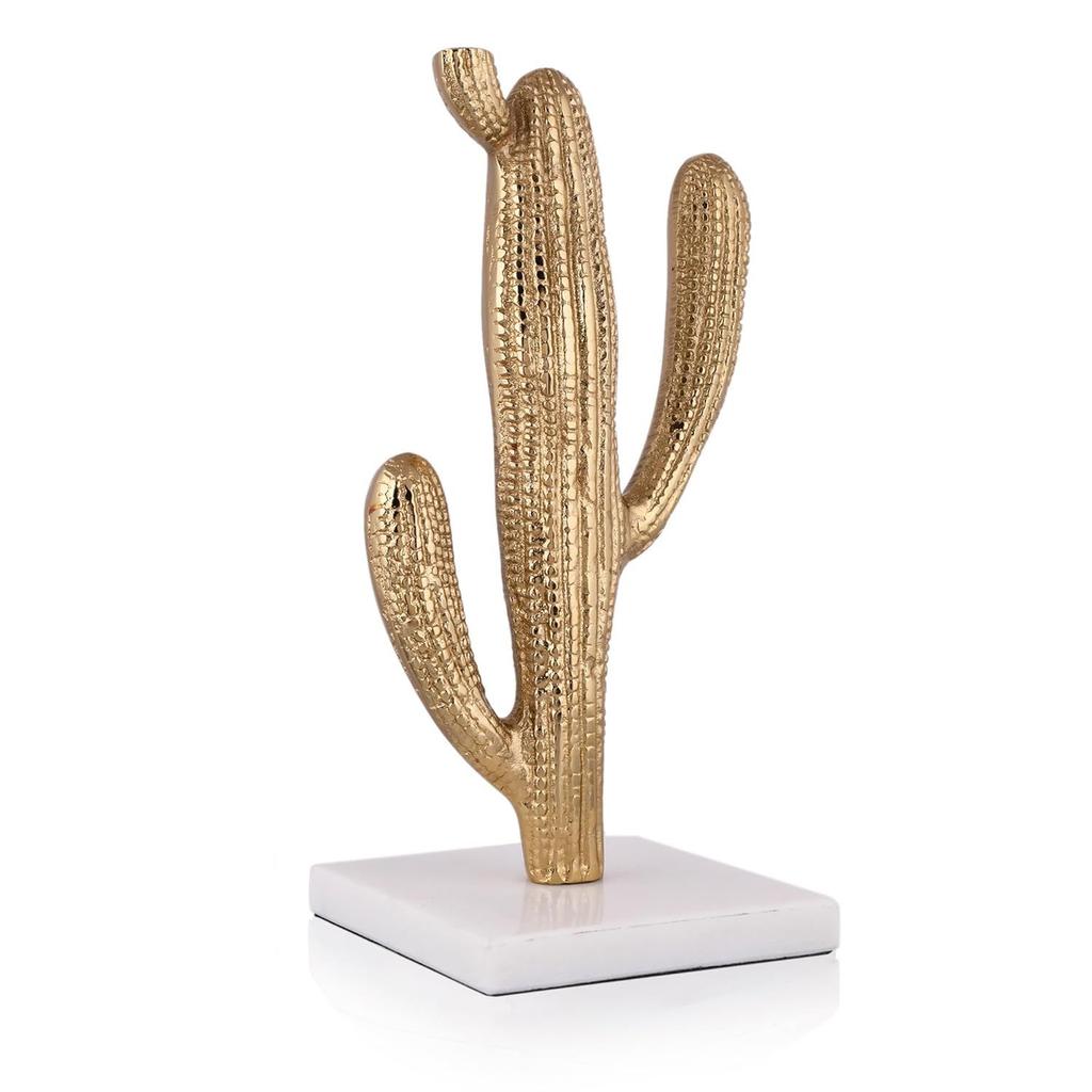 Metal Cactus Decorative Showpiece for Home Decor Accents with Marble Base for Office, Desk Dcor, Table & Dining Room Living Room Decoration Item