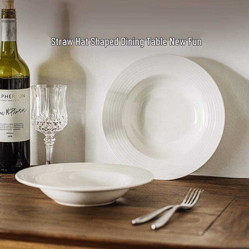 Lek Yongtu Straw Hat Style Ceramic Dinner Plate