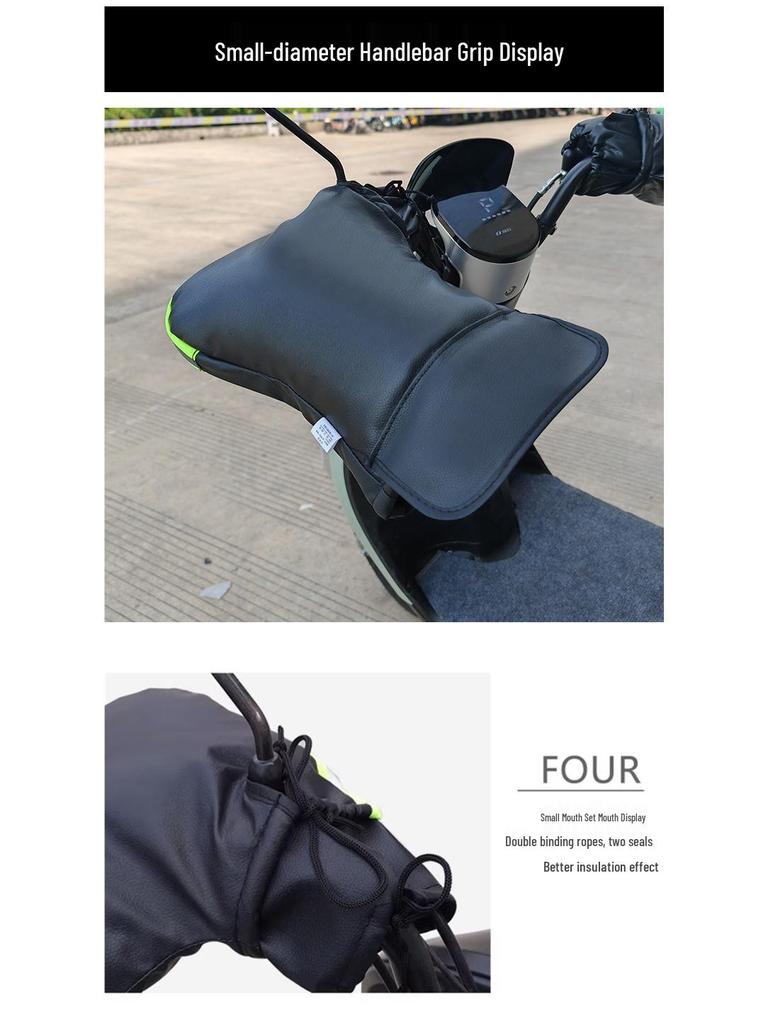 Warme, winddichte elektrische Motorrad-Lenkerhandschuhe mit Samtfutter zum Kälteschutz