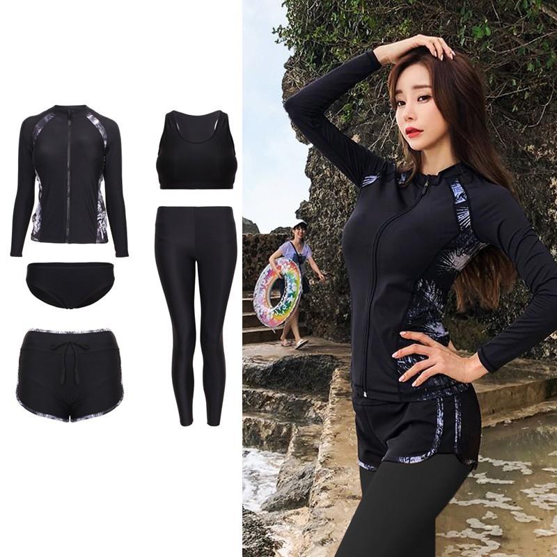 Unisex Long Sleeve Pants Snorkeling Suit Set With Zipper UV Protection Rash Guard Water Sports