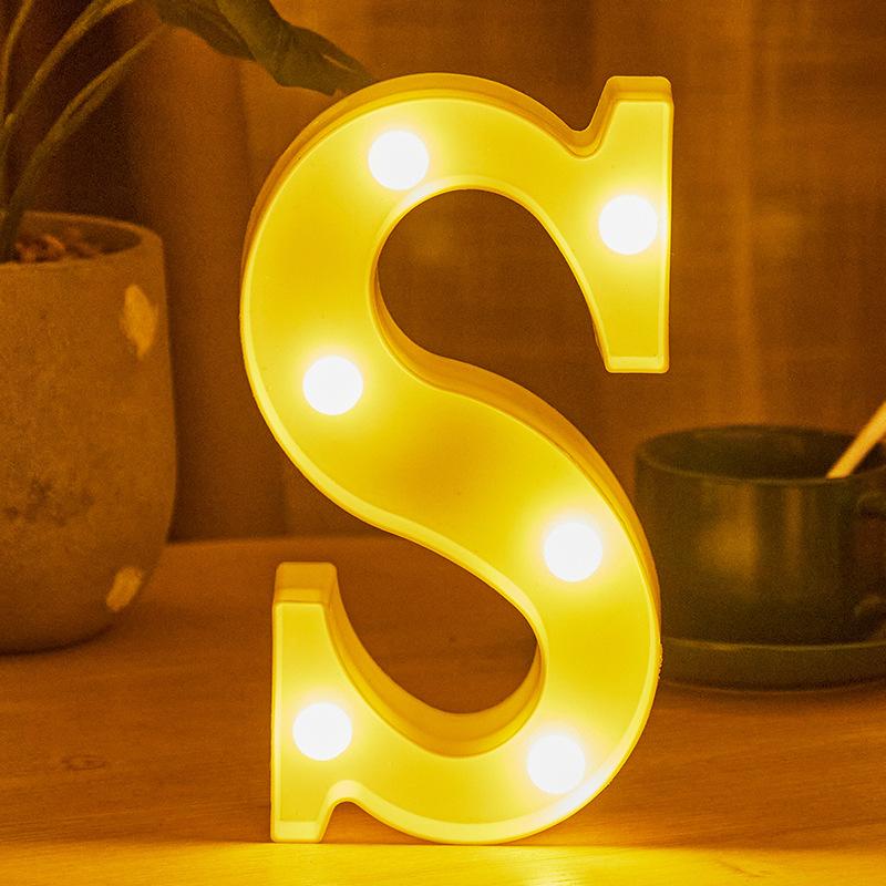 LED 21cm Warm Light Alphabet 0-9 Letters for Wedding Party Home Decor