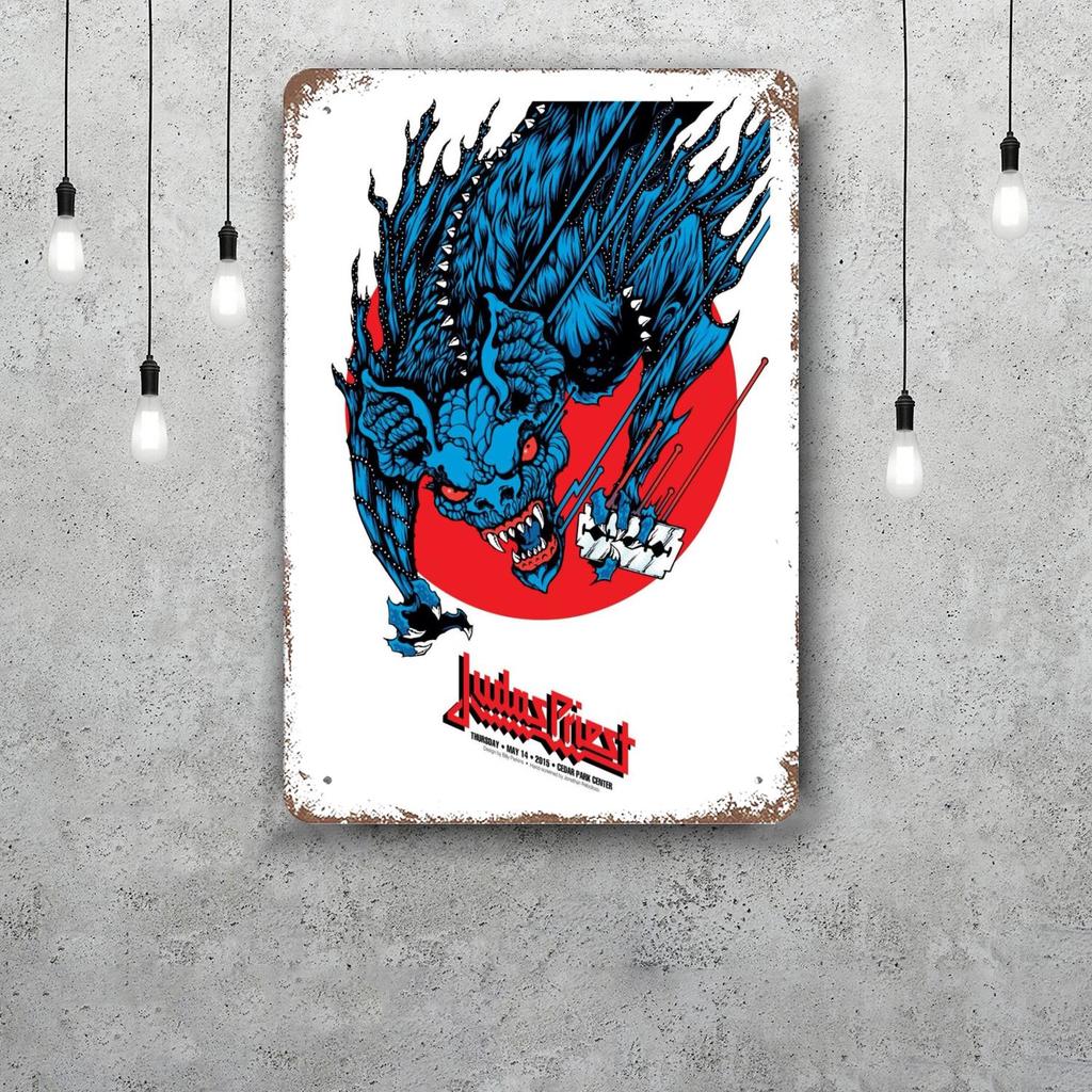 Judas priest Segnali in Latta Metallici Vintage Poster Decorazioni Placca Metallica Retro Decorazione Artistica da Parete per Garage Bar