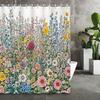Colorful Floral Garden Waterproof Shower Curtain For Modern Bathroom Decor, Stylish And Durable, Perfect For Home Use