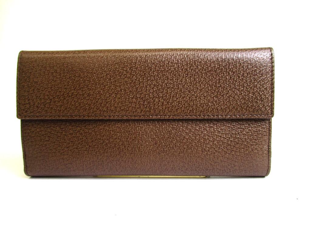 Authentic  BVLGARI Dark Brown Leather Classico Silver H/W Trifold Long Flap Wallet #b171 Open Box