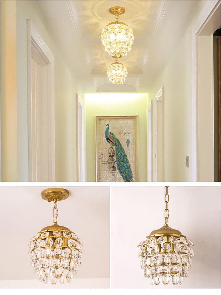 Crystal Chandelier for Bedroom, Hallway, or Living Room - European/American Style, 2025 Model