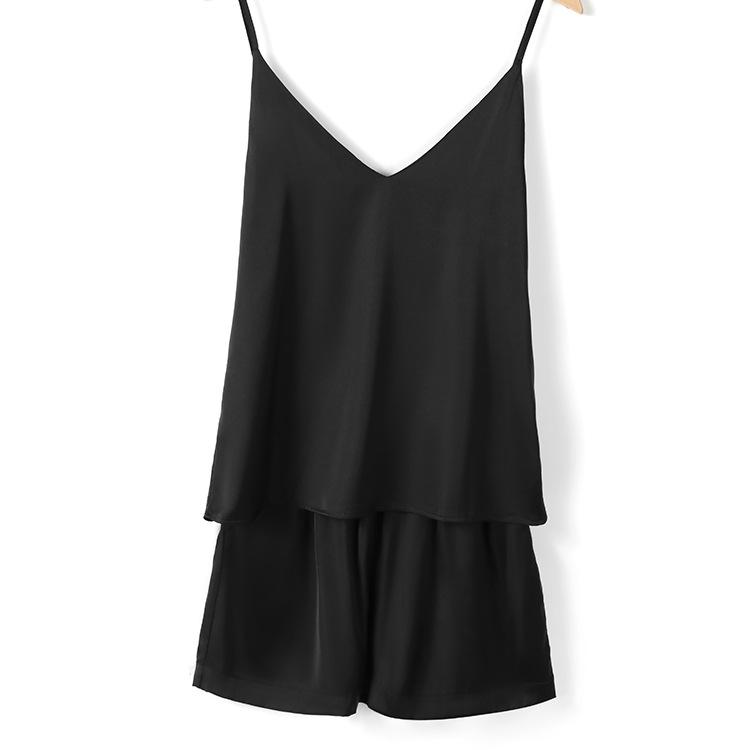 Korean version of summer sexy suspender shorts pajamas women's summer two-piece set large size spring and autumn women's pajamas loungewear set