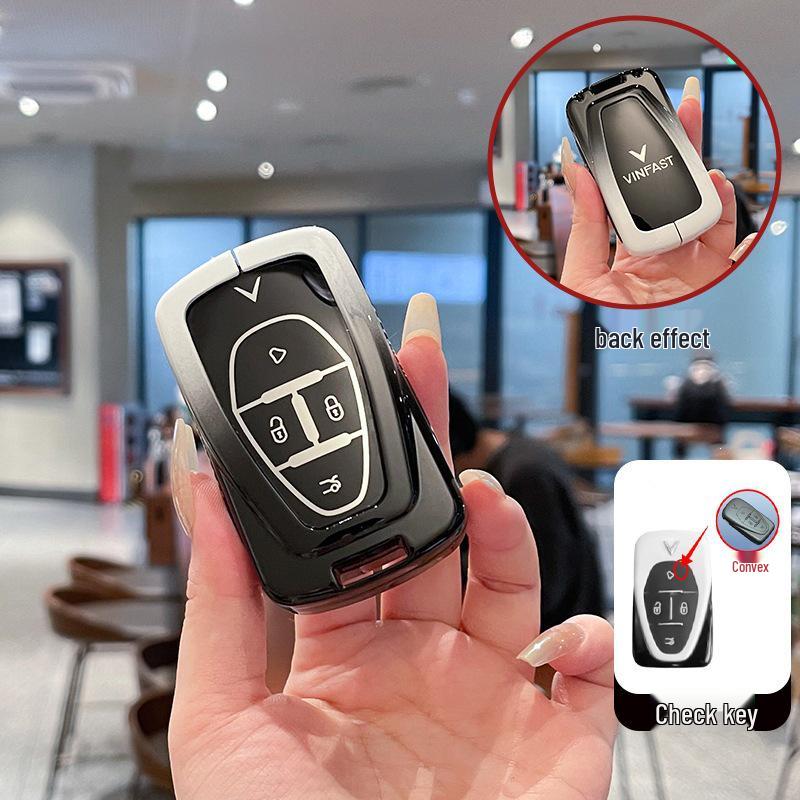 VinFast Car Key Cover: High-End Metal Remote Control Shell with Buckle for Vietnam