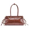 2025 Neue Weiche Lux Boston Stil Damen Motorrad Mode Crossbody Schultertasche Mehrschichtiges Ölwachs Leder Einzelner Riemen