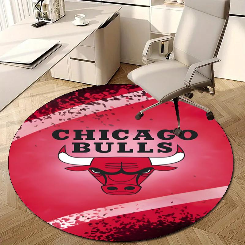 Personalized Chicago Bulls Round Chair Office Rug - Perfect for Mat, Office Chair & More - Ideal Gift for Birthdays and Holidays