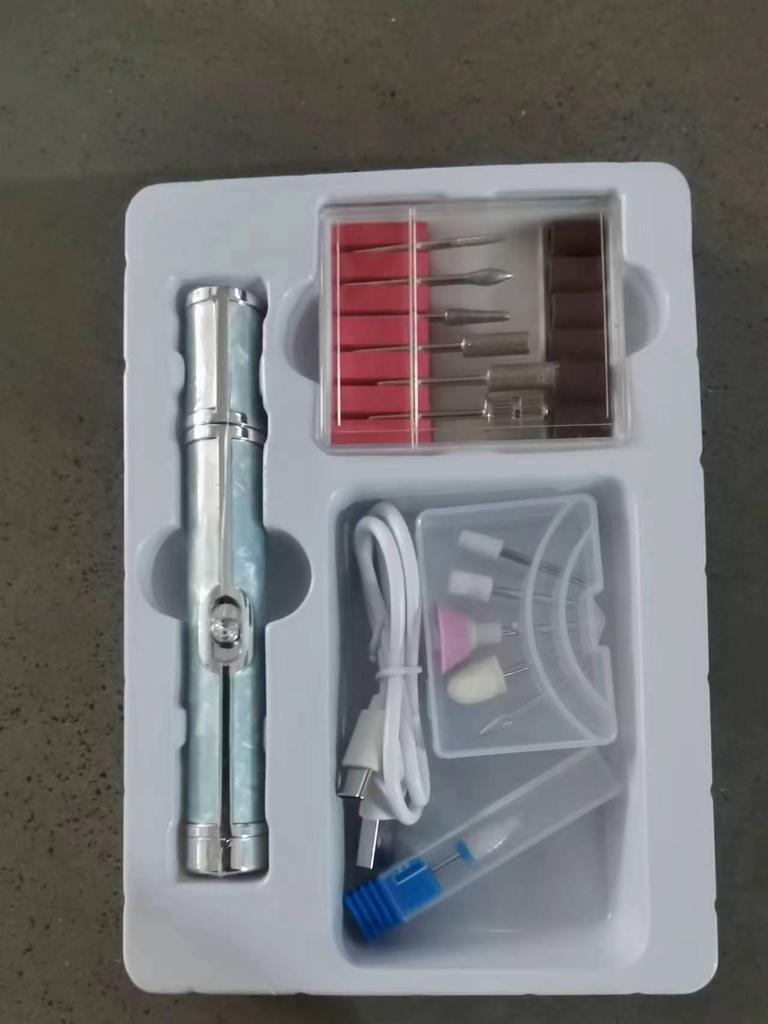 Rechargeable Electric Nail File & Grinder for Manicure and Dead Skin Removal - Gray Nail Care Tool