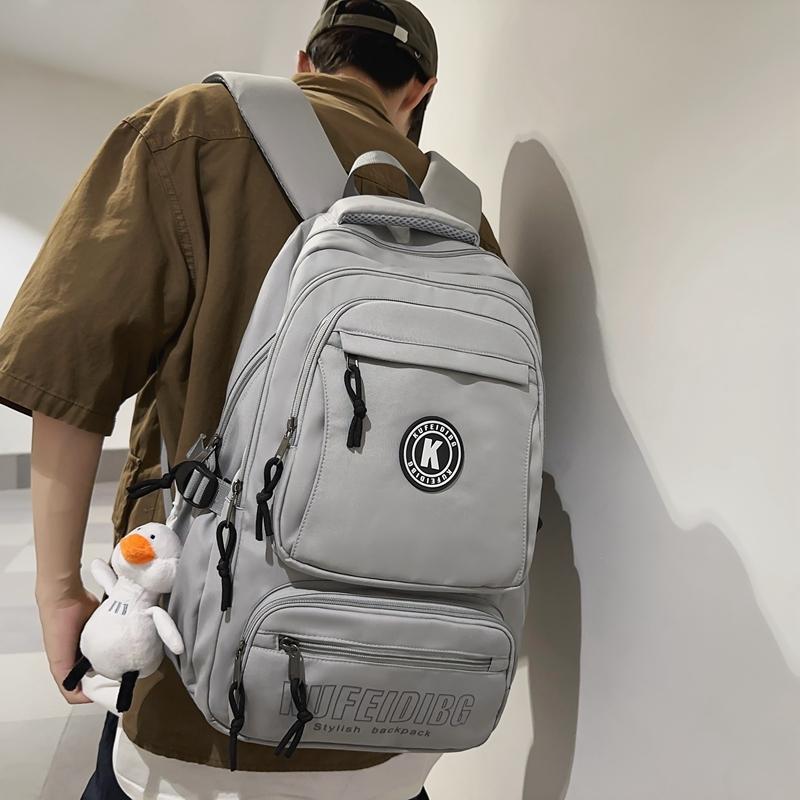 Men Large Capacity Backpack Middle School Student Schoolbag Women Travel Backpack