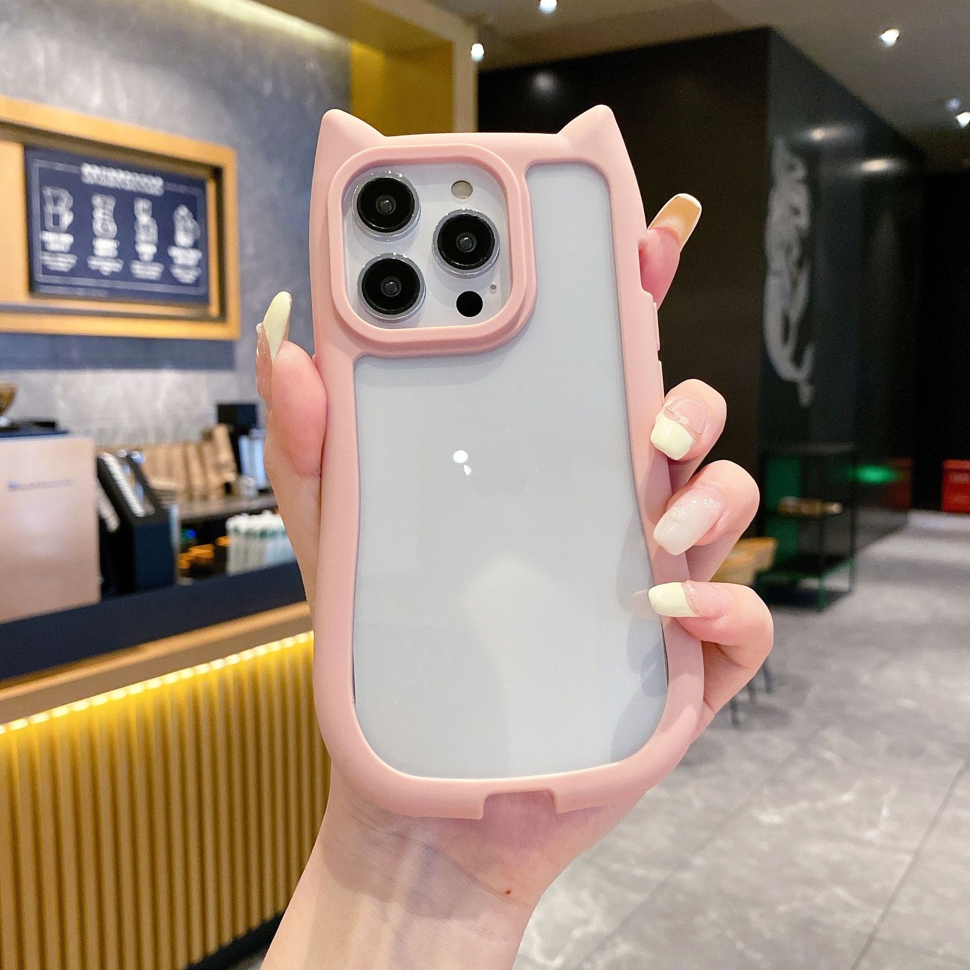 

Все включено Рамка с кошачьими ушками Подходит для iPhone15 Акриловый чехол для телефона Милый 16Pro Прозрачный защитный чехол 14 Apple 16PROMAX