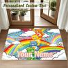 Crystal Velvet Square Rug Custom NameCare Bears Pattern Non Slip Home Floor Decor Rug