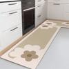 Practical Geometry Pattern Kitchen Floor Mat Extended Absorbent Bathroom Mat Thickened Rectangular Kitchen Rug Entrance Hall
