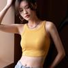 Round Neck Padded Slim Elastic Vest Sleeveless Anti-peeping Camisole Women's Short Top