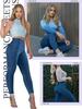 Plus Size Women's High Waist Crossover Yoga Jeans with Double Pockets