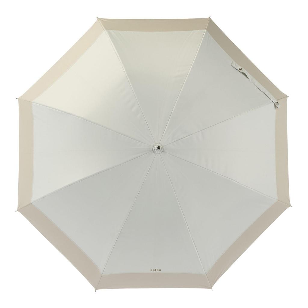 Moonbat Long Sun and Rain Light Heat UV White [Esta] Women's Parasol, Protection, Blocking, Blocking, Protection, Long, Striped, Cut-Apart Design,