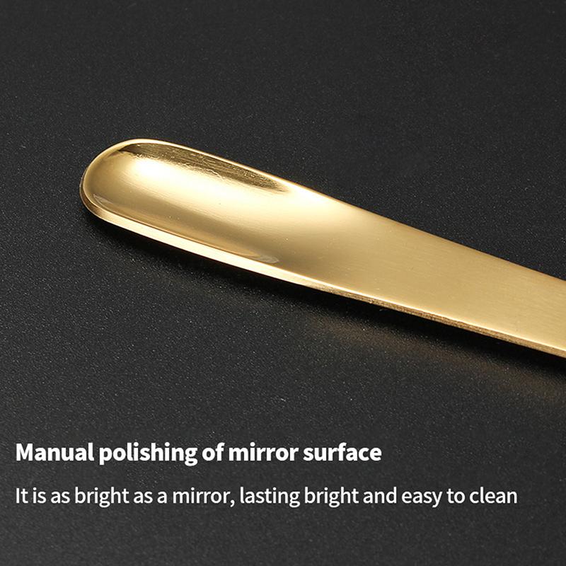 1Pc Coffee Spoon Stainless Steel Flat Spoon For Dessert Small Coffee Scoop