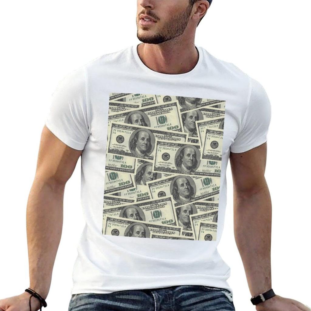 100 Dollar Bills Texture Tshirt Anime T Shirts Oversize T Shirt Unisex Designer T Shirts For Unisex Slim Fit Tshirt