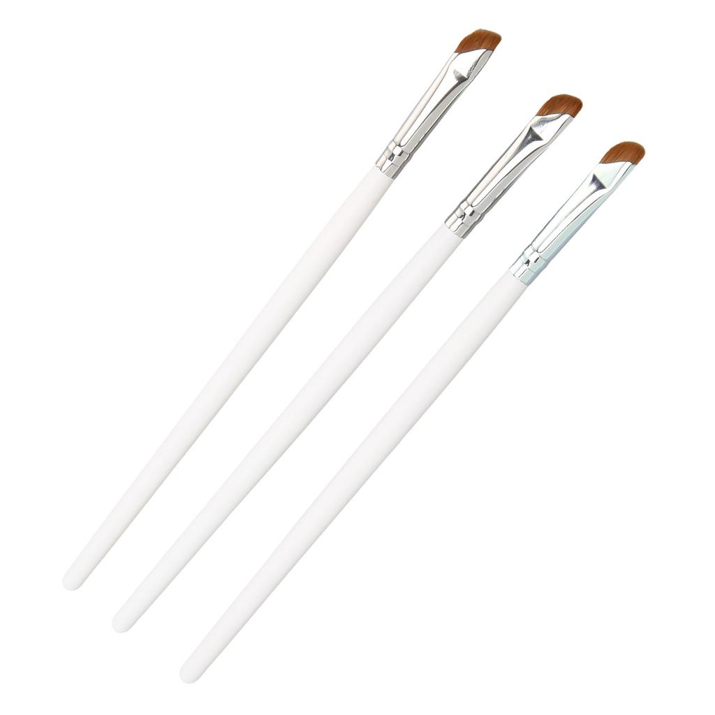 3pcs Angled Eyeliner Brush Ultra Thin Slanted Comfortable Grip Eyeliner Make Up Brush White