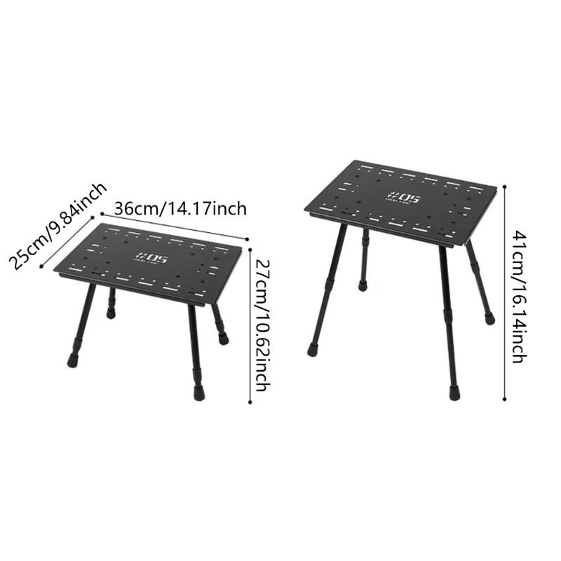 Adjustable Barbecue Desk Folding Table Portable Aluminum Alloys Folding Chair Outdoor Camping Desk Easy to Carry