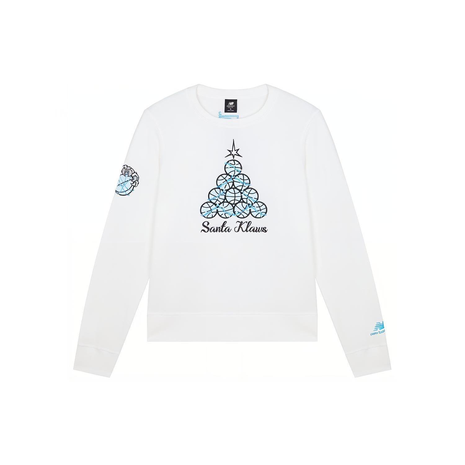 New Balance Men s New Balance Round Neck Solid Color Funny Pattern Long Sleeves White T-Shirt MT03619-WT XXL