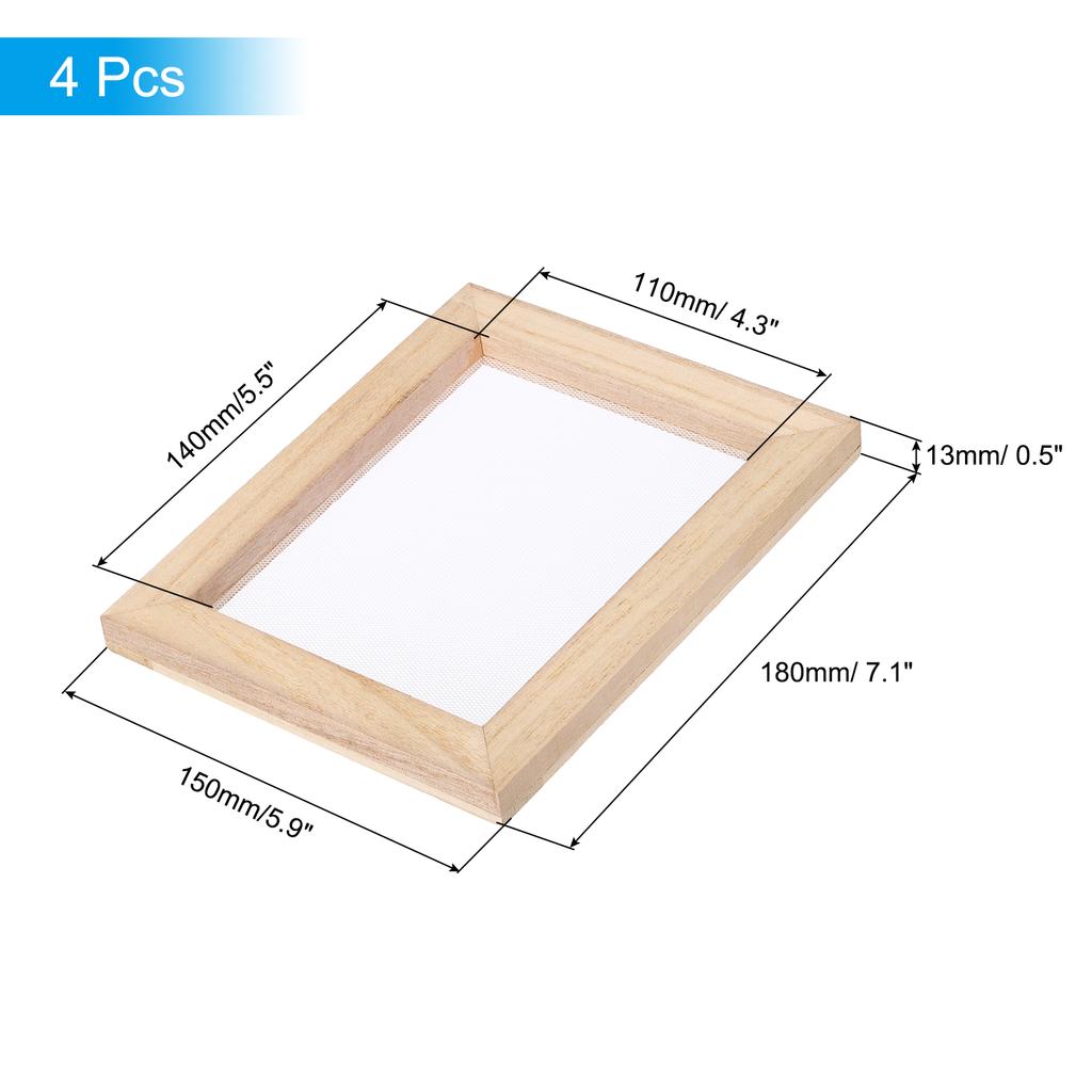 Wooden Paper Making Screen Single Paper Making Mould Deckle Papermaking Supplies Frame for Paper Making DIY Crafts Wood Color